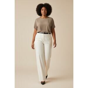 VTG Nora Noh 100% Silk Blouse Top Shirt  XL Tan Elevated Basics Layering Capsule